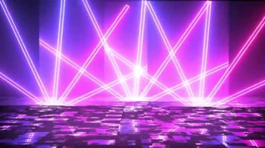 Renkli soyut neon ışıklar, hareket eden sahne gösterisi ödüllü bg 'yi 4K' de yansıtıyor. Modayı takip eden neon hatları 3d bg ultraviyole fütüristik stüdyo fx şirket arkaplanı 3d şifreleme para birimi bg.