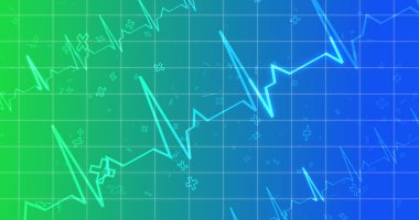 EKG EKG kardiyogramı, sağlık hizmetleri bg 'sini taşıyor. Altıgen biyoteknoloji ve kimya molekülleri bg ile sağlık yenilik kavramı. Eczane DNA sunumu infografik tıp ilaçları hemşire yardımı.