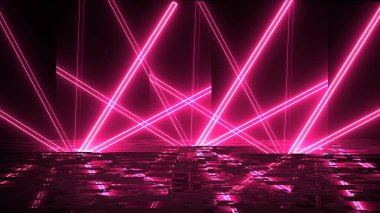 Renkli soyut neon ışıklar sahne gösterisi ödüllerini yansıtıyor. Modayı takip eden neon hatları 3d bg ultraviyole fütüristik stüdyo fx şirket arkaplanı 3d şifreleme para birimi bg.
