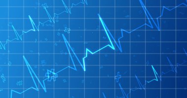 EKG EKG kardiyogramı, sağlık hizmetleri bg 'sini taşıyor. Altıgen biyoteknoloji ve kimya molekülleri bg ile sağlık yenilik kavramı. Eczane DNA sunumu infografik tıp ilaçları hemşire yardımı.