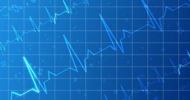 EKG EKG kardiyogramı, sağlık hizmetleri bg 'sini taşıyor. Altıgen biyoteknoloji ve kimya molekülleri bg ile sağlık yenilik kavramı. Eczane DNA sunumu infografik tıp ilaçları hemşire yardımı.