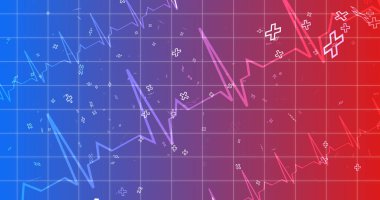 EKG EKG kardiyogramı, sağlık hizmetleri bg 'sini taşıyor. Altıgen biyoteknoloji ve kimya molekülleri bg ile sağlık yenilik kavramı. Eczane DNA sunumu infografik tıp ilaçları hemşire yardımı.