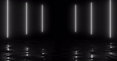 Basit bir neon parıltısı çizgisi. Tekno gece kulübü kıvılcımlı spektrum yansımalı aynı renk güneş ışını bg. Hareket eden çizgiler enerji patlaması siber trend pazarlama video kaynağı.