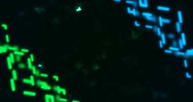 Siber uzay yaratıcı bg. Stary bulutları çapraz hareket grafiğinde çizgilerle hareket ediyor. Geometrik doğrusal spektrum bulanık çizgileri kozmik patlama. Dinamik ışıldayan, odaklanmış bağlantı noktaları bg. Anime çizgi filmi.