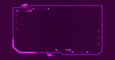Dikdörtgen hud arayüzü hareketli şekiller. Akış başlıyor bg. Teknoloji hud görüntü bulucu grafiksel element statik bilimsel oyunlar film başlığı. Siber konsept yazılım geometrisi kesildi.
