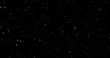 Hava atmosferi 4K videosunda renkli kor parçacıkları dönüyor. Alevli cehennem ateşi animasyonunu patlat. Odaklanamayan cehennem dumanı arka plan. Kamp solucanı sıcak, yakıcı, mistik ateş tozu. Şömine bg