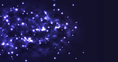 Bokeh, sinematik kozmik patlama parçacıkları galaksi bg 'nin etrafında dönüyor. Parıldayan parçacık ışını kusursuz döngü. Parçacık tozu büyülü fantezi anime örtüsü. Parlak, zarif, ışıl ışıl bir balon..