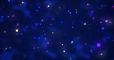 Aydınlatıcı parlak konfeti, kusursuz döngü bg. Yeni yılı kutluyoruz. Mutlu yıllar. Çok renkli 3D. Etkisiz hale getirilmiş cazibe patlaması yıl dönümü kazananı patlayan varlık.