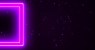 Yıldızlı galaksi tipi dikdörtgen kutu parlayan parçacık animasyonu 4K. Kıvılcımlar neon astronomi evren fantezi sıçrama bg patlattı. Punky ışını uzay gemisi fraktal sis fikrini patlatmaya başladı.