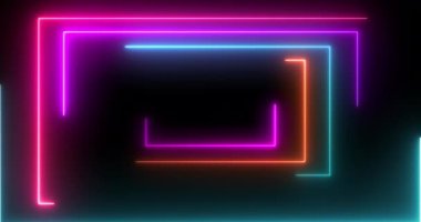 Neon dikdörtgenler geometrik döngü akışı animasyon 4K başlıyor. Dinamik olay projesi ve kutlama neonlu pırıltısız döngüsüyle tanışma. Güzel, zarif lazer ışığı gibi koridor 3 boyutlu şarjör..