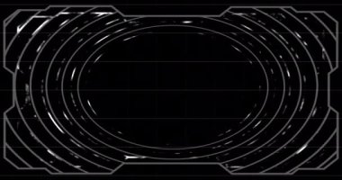 Teknoloji fütüristik soyut parlak veri akışı şebeke hud bg 4K. Elektronik bilgi transferi siber uzay ağ arkaplanı. Kodlama parçacığı düşen bulut hesaplama ortam parlak varlık. 