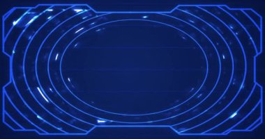 Teknoloji fütüristik soyut parlak veri akışı şebeke hud bg 4K. Elektronik bilgi transferi siber uzay ağ arkaplanı. Kodlama parçacığı düşen bulut hesaplama ortam parlak varlık. 