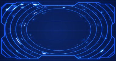 Teknoloji fütüristik soyut parlak veri akışı şebeke hud bg. Elektronik bilgi transferi siber uzay ağ arkaplanı. Kodlama parçacığı düşen bulut hesaplama ortamı parlak.