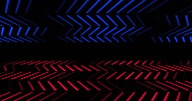 Lines 3d up and down moving creative elegant technology background. Digital grid dynamic artistic virtual bg.Neon lines moving datum stage synergic energy club concept. Nightlife retro-style. clipart