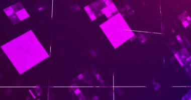 Kare hareketli enerji parçacıkları 4K bg hareket ediyor ve patlayan illüzyon galaksisi evreni arka planda akıyor. Atom, odağını kaybetmiş elektrik bağlantı ızgarası. Fantezi sihirli güç basit 3 boyutlu spektrum oluşturur.