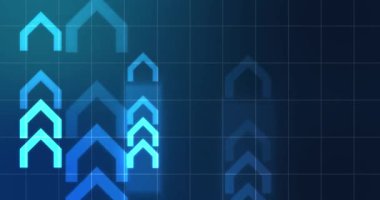 Borsada yükselen oklar kripto para birimi büyüme kavramı 4K finansal bg. İş mumu teknolojisi bankacılık yatırım şeması. Ekonomik heyecan. Küresel uyum barış liderlik görüntüsü