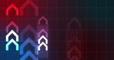 Borsada yükselen oklar kripto para birimi büyüme kavramı 4K finansal bg. İş mumu teknolojisi bankacılık yatırım şeması. Ekonomik heyecan. Küresel uyum barış liderlik görüntüsü