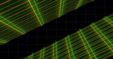 VJ döngü uzayı, 4K içinde hareket eden renkleri değiştiren ızgara gibi. Renkli kareler hareket eden geometrik döngü. Gelecekteki seyahat geçişi varlığı. Karanlık, parlak hologram Hud varlığı. Parlak kiremitler gibi. Bulutlar