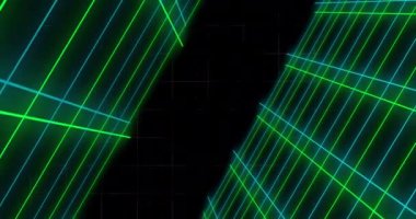 VJ döngü uzayı, 4K içinde hareket eden renkleri değiştiren ızgara gibi. Renkli kareler hareket eden geometrik döngü. Gelecekteki seyahat geçişi varlığı. Karanlık, parlak hologram Hud varlığı. Parlak kiremitler gibi. Bulutlar