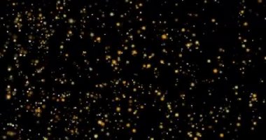 4K hava sahasında rastgele uçuşan parlak partiküller. Atmosferik örtülü video. Toz közleri hareket ediyor. Cazibe lüks Noel Düşen şenlikli kutlama sezonu başlıyor. 