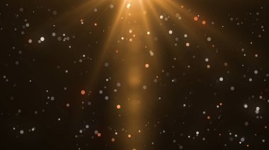 Titreyen altın parçacıkları titreyen yıldızlar hareket ediyor. Sinema ödüllü arka plan. Yeni yıl 2025, 2026 dilekleri bg. Şenlik sezonu kutlama görüntüleri. Şatafatlı cazibe varlığı.