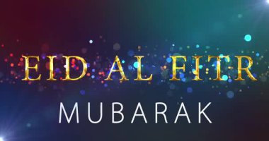 Altın renkli lüks Ramzan bayramı, Kurban Bayramı Fitr Fonu 4K parçacıkları. Altın kalibreli peri tozu animasyonu. Ramazan kareem kutlaması, İslam bayramı. Kutsal geleneksel arabesk.