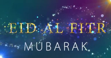 Altın renkli lüks Ramzan bayramı, Kurban Bayramı Fitr Fonu 4K parçacıkları. Altın kalibreli peri tozu animasyonu. Ramazan kareem kutlaması, İslam bayramı. Kutsal geleneksel arabesk.