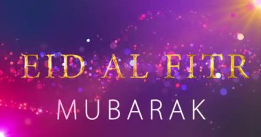 Altın renkli lüks Ramzan bayramı, Kurban Bayramı Fitr Fonu 4K parçacıkları. Altın kalibreli peri tozu animasyonu. Ramazan kareem kutlaması, İslam bayramı. Kutsal geleneksel arabesk.