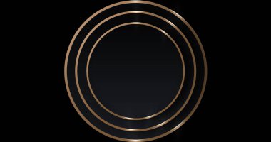 Altın yüzükler lüks kozmetik ürün reklam hareketi grafiksel bg. Lüks altın halkalar, metalik parlak metalik halkalar. Delüks güzellik çizgili minimum 3D bg. Moda gösterisi satışları parıldıyor..