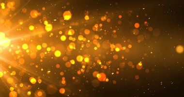 İnce toz zerreleriyle hareket eden ışıldayan parçacıklar ışık patlamaları ödüllü bg. Başarı kutlamalarının rüya gibi atmosferi. Noel zarifliği, toz titremesi, ekran bokeh ödül fonksiyonu bg.