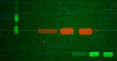 Teknoloji Büyük Veri Modeli eğitimi NLM NLP Devre Devresi bg. Elektrik akışı elektron bilim konsepti. Oyun filmlerinde HUD arayüzü dinamik hareketli şekiller görüntü bulucu, başlık video.