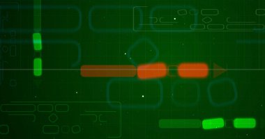 Teknoloji Büyük Veri Modeli eğitimi NLM NLP Devre Devresi bg. Elektrik akışı elektron bilim konsepti. Oyun filmlerinde HUD arayüzü dinamik hareketli şekiller görüntü bulucu, başlık video.