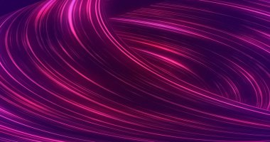 Neon hız lambaları silindiri 3D fütüristik galaktik ışık ışınlarını hareket ettiriyor. Bisikletli, dikişsiz spektrum rotası. Siber estetik yüksek hızlı tünel içinden geçiyor. Fiber optik veri taşıma yolu.