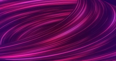 Neon hız lambaları silindiri 3D fütüristik galaktik ışık ışınlarını hareket ettiriyor. Bisikletli, dikişsiz spektrum rotası. Siber estetik yüksek hızlı tünel içinden geçiyor. Fiber optik veri taşıma yolu.