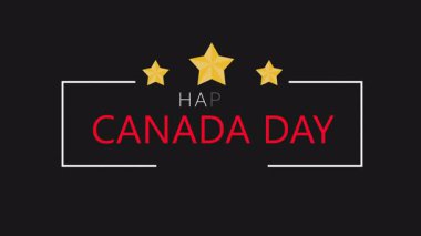 Dominion Günü, Mutlu Kanada Günü, sevinç ve barış 4K bg kutlaması. Vatansever altın metal tipografisi varlığımızı örtüyor. Mutlu Kanada Günü, ülke çapında 1 Temmuz Sosyal medya paylaşımları, hikaye reklamları.