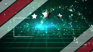 Kanada 'nın doğum yıldönümünü kutluyoruz. 1 Temmuz partikül peri tozu rengi bg. 4K. Vatansever sosyal medya reklamları, hikayeler. Ulusal bayram için ilan afişi.