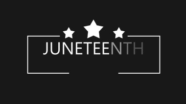 Haziran Özgürlük Günü, Altın Animasyon. Poster, sosyal medya hikayeleri, reklamlar için varlıkları üst üste koy. Federal Özgürlük Günü 'nü kutluyoruz. 19 Haziran Özgürlük Günü. Siyahi haklar, tarih olayı bg