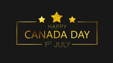 Dominion Günü, Mutlu Kanada Günü, neşe ve barış banyosunu kutluyoruz. Vatansever altın metal tipografisi varlığımızı örtüyor. Mutlu Kanada Günü, ülke çapında 1 Temmuz Sosyal medya paylaşımları, hikaye reklamları.