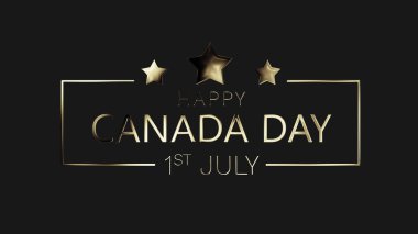 Dominion Günü, Mutlu Kanada Günü, neşe ve barış banyosunu kutluyoruz. Vatansever altın metal tipografisi varlığımızı örtüyor. Mutlu Kanada Günü, ülke çapında 1 Temmuz Sosyal medya paylaşımları, hikaye reklamları.
