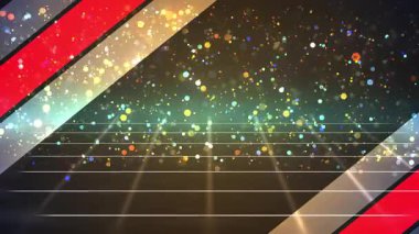 Parçacıklar gibi görkemli, büyülü fantezi çizgi çizgileri ızgara teknolojisi bg 4K. Kozmos video temalı şenlik kartları için ideal zemin. Işıltılı kutlama tozu Işıldayan parti bokeh fx örtüsü.