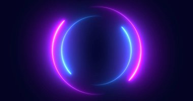 Fütürist neon renkli parlayan daireler hareketi grafiği. Neon parlayan stil daire şeklinde bg 'in animasyon videosu. Neon ışıkları. Daire ışıkları çizimi. Eliptik çerçeve parlayan ışık