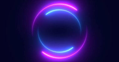 Fütürist neon renkli parlayan daireler hareketi grafiği. Neon parlayan stil daire şeklinde bg 'in animasyon videosu. Neon ışıkları. Daire ışıkları çizimi. Eliptik çerçeve parlayan ışık