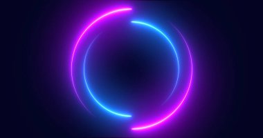 Fütürist neon renkli parlayan daireler hareketi grafiği. Neon parlayan stil daire şeklinde bg 'in animasyon videosu. Neon ışıkları. Daire ışıkları çizimi. Eliptik çerçeve parlayan ışık