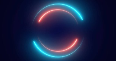 Fütürist neon renkli parlayan daireler hareketi grafiği. Neon parlayan stil daire şeklinde bg 'in animasyon videosu. Neon ışıkları. Daire ışıkları çizimi. Eliptik çerçeve parlayan ışık