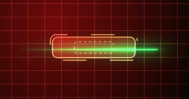 ERP sisteminde bir sürü ürün sergileniyor ve HUD bilgileri veriliyor. Pazarlama teknolojisi hologramının sunumu için iş performansı analiz aracı. Bulut ağı dinamik dijital bg