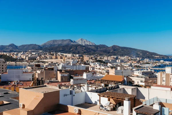 Ceuta şehrinin merkezinin havadan görüntüsü. Yüksek kalite fotoğraf