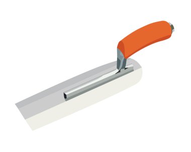 Vector Illustration Paslanmaz Çelik Alçı Köşeli Malafat İnşaat Alçılama Malafat Malafatı beyaz arka planda izole edildi. Marangozluk el aletleri