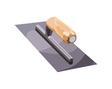 Vector Illustration Paslanmaz Çelik Alçı Köşeli Malafat İnşaat Alçılama Malafat Malafatı beyaz arka planda izole edildi. Marangozluk el aletleri