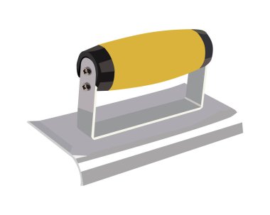 Vector Illustration Paslanmaz Çelik Alçı Köşeli Malafat İnşaat Alçılama Malafat Malafatı beyaz arka planda izole edildi. Marangozluk el aletleri