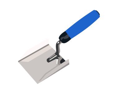 Vector Illustration Paslanmaz Çelik Alçı Köşeli Malafat İnşaat Alçılama Malafat Malafatı beyaz arka planda izole edildi. Marangozluk el aletleri